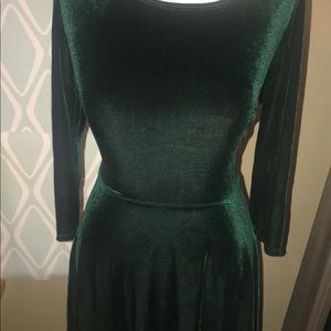 Green velvet dress